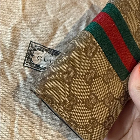 Gucci Black Monogram Clutch Wallet cards leather luxury designer red green women - Picture 11 of 15